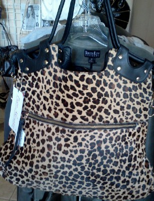 NEW! Pietro Alessandro Large Leopard Hair Calf Fold over tote