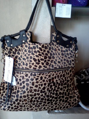 NEW! Pietro Alessandro Large Leopard Hair Calf Fold over tote