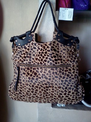 NEW! Pietro Alessandro Large Leopard Hair Calf Fold over tote